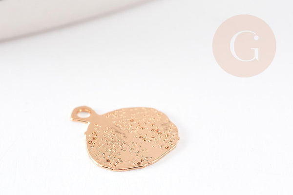 Pendentif estampe filigrane feuille dentelle laiton doré 9mm, Pendentif très fin et léger pour création de bijoux DIY x2 G9200