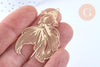 Pendentif estampe filigrane poisson japonais laiton doré clair 49x31mm x2 (G5238)
