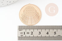 Pendentif estampe filigrane rond dentelle géométrique laiton doré 31mm, Pendentif très fin et léger pour création de bijoux, x2 G9278