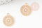 Pendentif estampe filigrane rond fleur dentelle laiton doré clair 14mm, x2 (G9290)