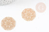 Pendentif estampe filigrane rond fleur laiton doré 30mm, Pendentif très fin et léger pour création de bijoux DIY x2 G9205