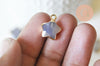Pendentif étoile agate naturelle grise facettes, rubis sur zoisite naturelle,17mm x1 (G5633)
