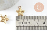 Pendentif étoile de mer acier 304 inoxydable doré IP 15.5mm, x2 (G9855)