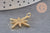 Pendentif étoile laiton doré cristal zircon 25mm, x1 (G0476)
