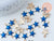 Pendentif étoile zamac doré résine bleue 15mm,pendentif doré pour création de bijoux,x5 G6104