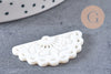 Pendentif éventail nacre blanche naturelle doré,pendentif nacre coquillage blanc, 34.5mm, x1 (G3915)