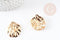 Pendentif feuille fer doré 30.5mm,bijou doré inspiration végétale sans nickel, x2 G3894