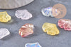 Pendentif feuille gingko verre multicolore 15x20mm,pendentif verre, 15x20mm,x10 (G3388)