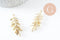 Pendentif feuille laurier laiton,breloque laiton brut, feuille laurier bijoux,pendentif laiton brut, 43mm, x2 (G0432)