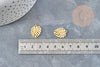 Pendentif feuille monsterosa acier 201 doré inoxydable 17mm, x1 (G5690)