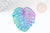 Pendentif filigrane feuille monsterosa acier 201 inoxydable multicolore 50x45mm,x2 (G4114)