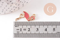 Pendentif flamant rose zamac doré,création de bijoux dorés sur le thème des oiseaux,26mm, x 10 G5472