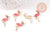 Pendentif flamant rose zamac doré,création de bijoux dorés sur le thème des oiseaux,26mm, x 10 G5472