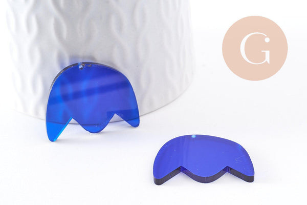 Pendentif fleur acrylique 30mm, x2 (G10201)