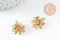 Pendentif fleur dalhia laiton brut 18.5mm, x2 (G0440)