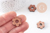 Pendentif fleur en bois brut contreplaqué 20mm, x6 (G10530)