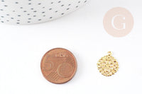 Pendentif fleur filigrane laiton doré 15mm, pendentif dentelle pour creation bijoux x50 G1291