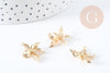 Pendentif fleur laiton doré 18K 19.5mm, fabrication de bijoux fantaisie x1 G8965