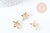 Pendentif fleur laiton doré 18K 19.5mm, fabrication de bijoux fantaisie x1 G8965