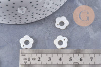 Pendentif fleur nacre blanche naturelle 13.5mm, x2 (G10087)