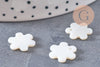 Pendentif fleur nacre blanche naturelle, perle fleur,nacre naturelle,coquillage blanc,13mm, x10 G1060
