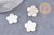 Pendentif fleur pensée nacre blanche naturelle 22.5mm, x2 (G10228)