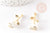 Pendentif fleur rose émail blanc, Pendentif laiton brut, bijou laiton,fleur laiton bijoux,pendentif laiton brut,27mm, x1 G6430