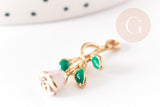 Pendentif fleur rose émail rose, Pendentif zamac doré, bijou laiton,fleur création bijoux,pendentif zamac doré,28mm, x1 G3710