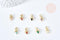 Pendentif fourmi laiton doré 18K zircon coloré 12mm, pendentif doré pour création de bijoux, x1 (G8590)