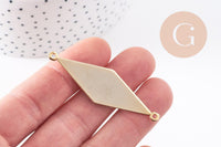 Pendentif géométrique texturé laiton doré 16K,pendentif doré pour création bijoux DIY, x1 (G8930)