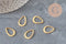 Pendentif goutte acier 201 inoxydable doré 24K 17mm, x5 (G11289)