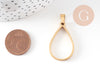 Pendentif goutte acier 304 inoxydable doré sans fond 28mm, x1 (G10794)