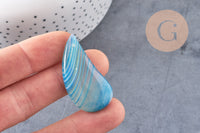 Pendentif goutte agate bleue, pierre naturelle, pendentif bleu,agate naturelle,42mm, x1 G3885