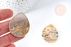 Pendentif goutte agate folle naturelle 56-62mm, x1 (G8371)