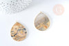 Pendentif goutte agate folle naturelle 56-62mm, x1 (G8371)