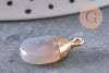 Pendentif goutte agate grise naturelle 17-19mm, x1 (G2789)
