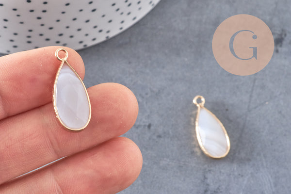 Pendentif goutte agate grise,pendentif bijoux, pendentif agate,pendentif pierre, agate naturelle,agate grise,26mm G5175