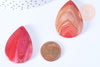 Pendentif goutte agate naturelle rose 40-44mm pendentif pierre agate naturelle ,bijoux en pierre naturelle, x1 (G8384)