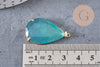 Pendentif goutte agate vert support doré, pendentif pierre,agate naturelle,agate verte,création bijoux, pierre naturelle, 32mm, x1 G2435