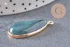 Pendentif goutte agate verte mousse naturelle 33mm, x1 (G1469)