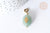 Pendentif goutte amulette losange aventurine naturelle acier inoxydable doré 29mm, x1 (G7626)