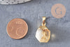 Pendentif goutte citrine facetté laiton doré 19-21mm,pendentif citrine, pendentif pierre naturelle, bijoux pierre x1 G3939