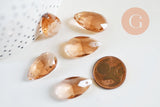Pendentif goutte cristal facetté orange clair 22mm,pendentif cristal, x1 (G6363)