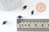 Pendentif goutte doré 24 carats zircon bleu,pendentif cristal, pendentif doré cristal, 11x4mm, x5 G3918