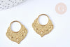 Pendentif goutte ethnique laiton brut 27mm, x2 (G6916)