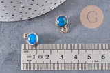 Pendentif goutte jade bleu doré facettes,bijou pierre,pendentif pierre, jade bleu naturel,pendentif jade,13-16mm, x 2,G2739