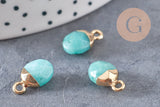 Pendentif goutte jade bleu,pendentif pierre,bijou pierre, jade bleu naturel,pendentif jade,14mm, x2 G0359
