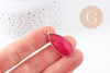 Pendentif goutte jade naturel rouge doré 33mm, x1 (G10109)
