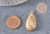 Pendentif goutte jaspe paysage naturel laiton doré 33mm, x1 (G5164)