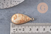 Pendentif goutte jaspe paysage naturel laiton doré 33mm, x1 (G5164)